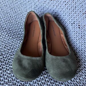 Lucky Brand • NWOT olive green suede flats